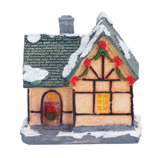 Ornamento Della Casa Di Natale, Villaggio Di Natale, Decorazione Della Casa Di Natale In Resina, Casa Di Natale In Resina, Casa Di Natale Con Luci Led Decorazione, Decorazione Della Casa Di Resina Per I Regali Di Natale-image