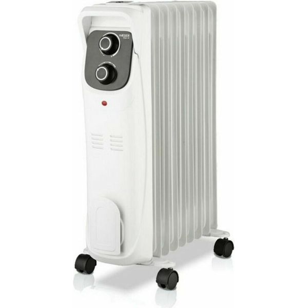 Haeger Radiatore Ad Olio 9 Alette Termostatate, Risparmio Energetico, Convettore, Riscaldatore Elettrico, 2000 W, 3 Livelli Di Riscaldamento, 4 Rotelle Scorrevoli, Protezione Da Surriscaldamento, Termostato-image