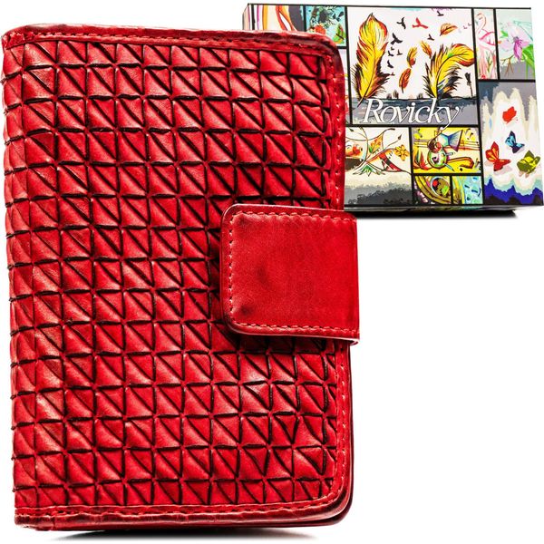 Rovicky | Portafoglio Da Donna Spazioso, Con Diversi Scomparti, Rosso, 9,5X13,5 Cm-image