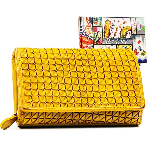 Rovicky | Classic, Borsetta Da Donna, Con Motivo Geometrico, Giallo, 15,5X10 Cm-image