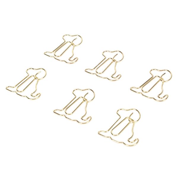 100 Graffette A Forma Di Cane, Resistenza Allo Scivolamento Migliorata, Antiruggine, Riutilizzabili, Graffette Metalliche Per L'ufficio, Oro-image