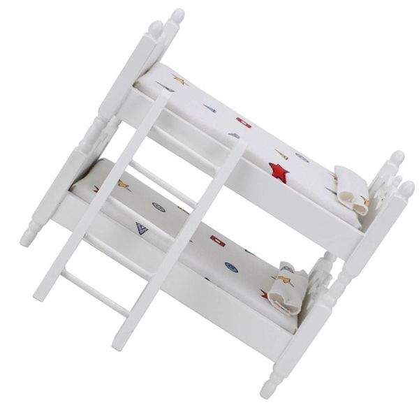 Letto Per Casa Delle Bambole, Letto A Castello Per Casa Delle Bambole, Letto A Castello In Miniatura, Mini Mobili, Giocattolo Per Casa Delle Bambole-image