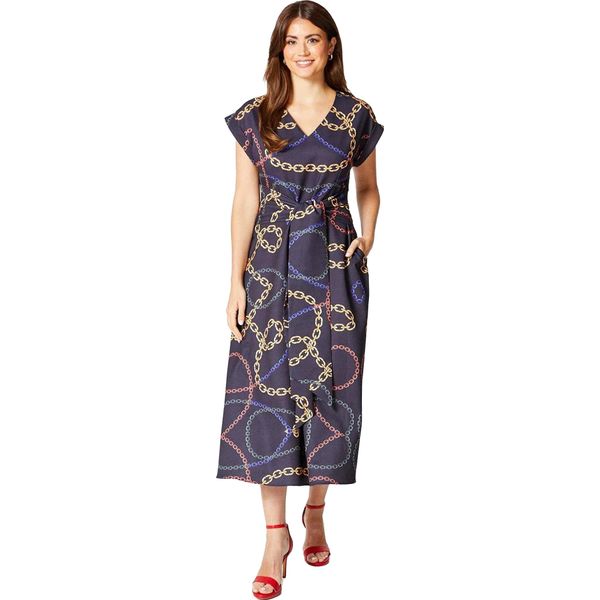 Principles - Vestito Midi Con Cintura Per Donna DH7758 (38 It) (Blu Navy)-image