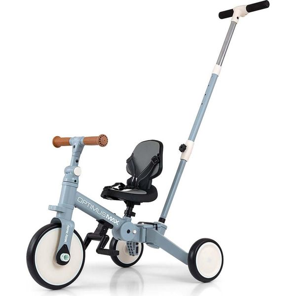 Milly Mally Optimus Max 5In1 Triciclo Con Barra Di Guida Denim-image