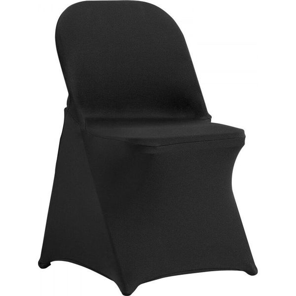 Coprisedia Elasticizzati In Spandex - Coprisedia Universali - Sfoderabili E Lavabili - Ideali Per Matrimoni E Feste - 100 Pezzi - Nero-image