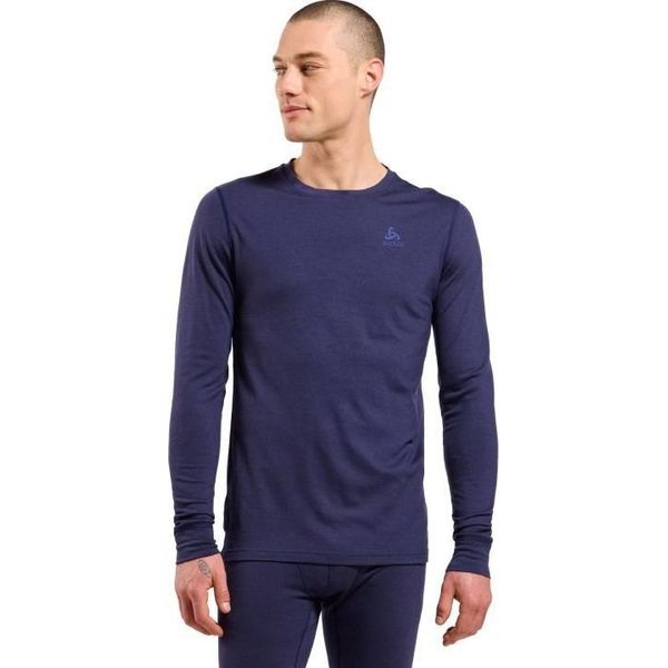 Odlo Bl Top Crew Neck L/S Merino 200 Long-Sleeved Thermal Underwear Size L Blue-image