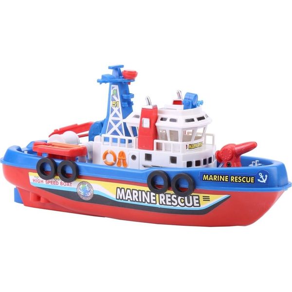 Barca Di Fuoco Giocattolo - Modellino Di Nave Che Spruzza Acqua Con Suoni E Luci Lampeggianti, Ideale Per Far Giocare I Bambini E Stimolare La Loro Immaginazione-image
