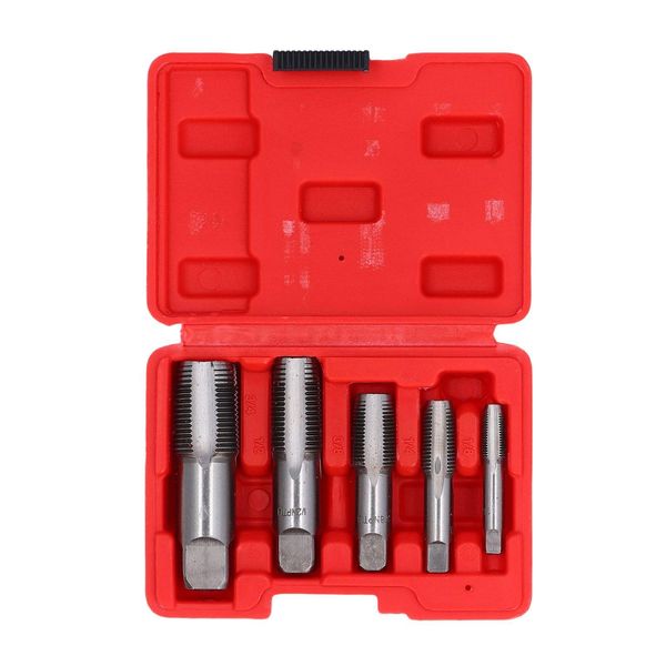 Set Di Rubinetti Per Tubi Npt Da 5 Pezzi | Strumento Di Riparazione Di Precisione Per Idraulici E Amanti Del Fai Da Te | Acciaio Al Carbonio-image