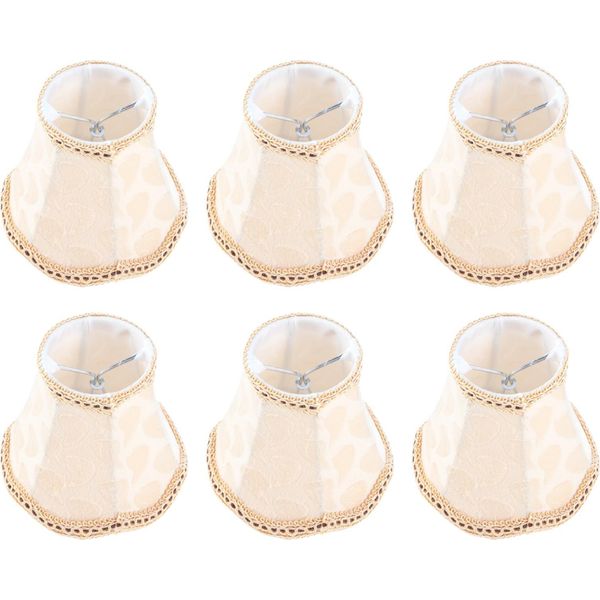 6PCS Tessuto Paralume Parete Lampada Copertura Lampadario Paralume Per La Decorazione Della Casa Accessori Luce-image