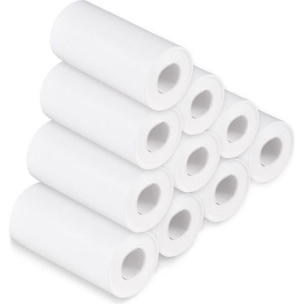 Rotolo Di Carta Termica Bianca Da 56 Mm, Stampa Trasparente Premium, Pasta Di Legno Pura Con Stampante Di Etichette, Ricarica Per Fotocamera Istantanea, Rotoli Di Carta Termica, Carta Da Stampa Termica, Carta Da Stampa (10 Rotoli)-image