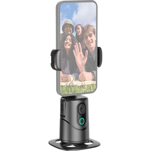 Ai Auto Face Tracking Gimbal 360�� Auto Tracking Phone Holder Smart Selfie Robot Cameraman Gesture Control Batteria Integrata Con Otturatore Remoto Staccabile Supporto Per Telefono Dual Cold Shoe Mounts Per Vlog Live Streaming Video Recording-image