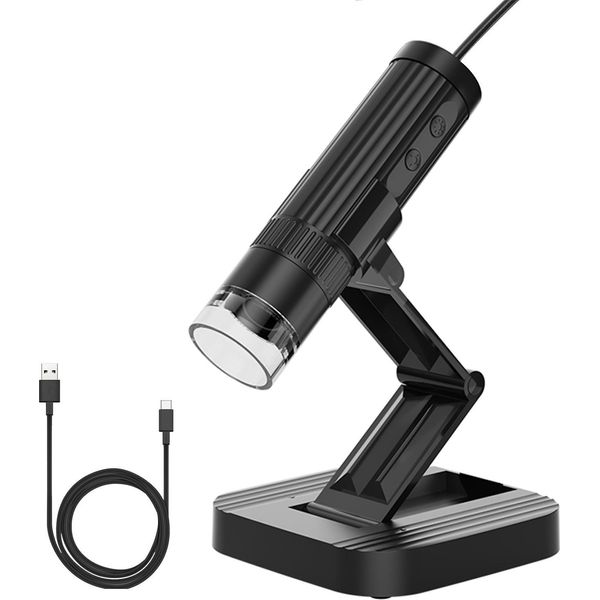 Microscopio Usb Da Tavolo Microscopio Digitale Portatile Per Adulti Bambini Microscopio A Moneta 50X-1000X Ingrandimento Foto 1080P Video Luci Di Riempimento Led Integrate Con Supporto Regolabile Per Pc Laptop Android Phone-image