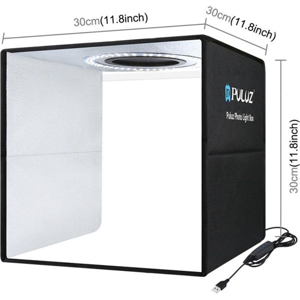 Puluz Lightbox Mini Light Box Da Studio Fotografico Con 6 Sfondi Colorati, Set Tenda Da Studio Fotografico, 80 Luci Led, Illuminazione Fotografica Pieghevole-image