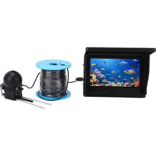 Pusokei Telecamera Da Pesca Subacquea, 1080P Hd 4,3 Pollici Fish Finder Con Grande Schermo, Impermeabile Ultra Grandangolare Telecamera Da Pesca Per Lago, Barca, Pesca Sul Ghiaccio, 30 M Cavo-image