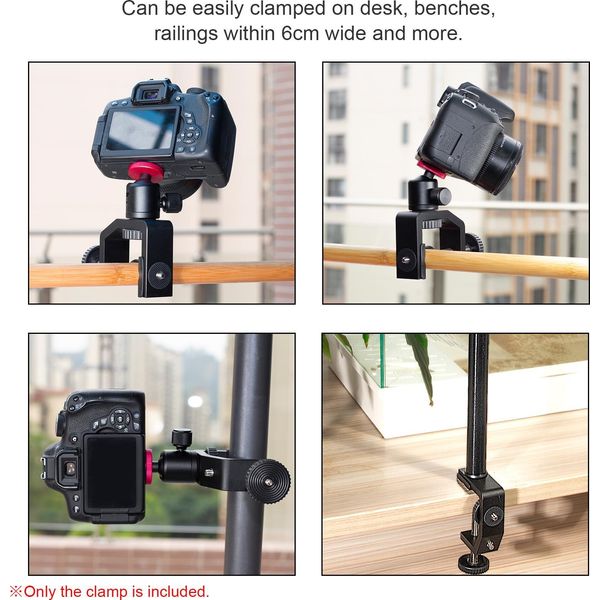 Yctze Supporto Universale Per Morsetto A C Supporto In Lega Di Alluminio Per Morsetto A C Per Fotocamera Con Viti Da 1/4 Di Pollice Per Fotocamera - Microfono - Video - Accessori Per Illuminazione-image