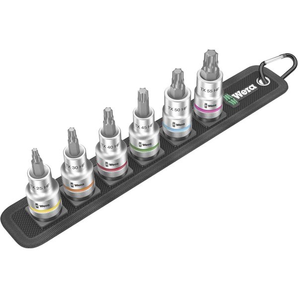 Wera Zyklop Belt C 3 Torx Hf - Set Di Bussole A Percussione - 6 Pezzi - 1/2" - Torx - TX25, TX30, TX40, TX45, TX50, TX55"-image