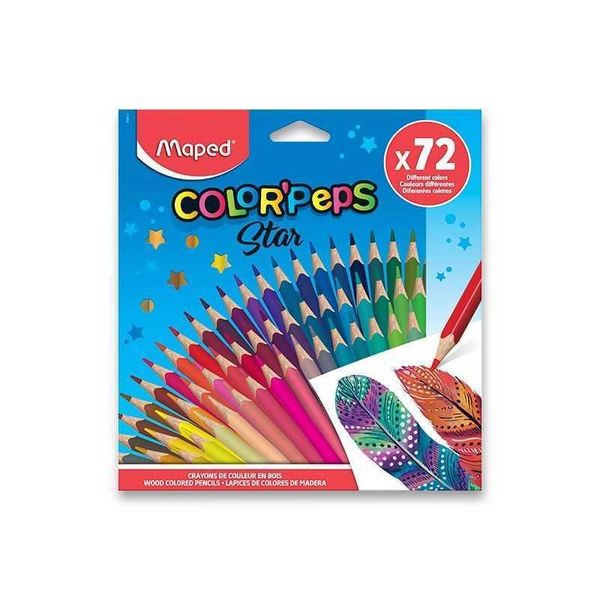 Maped 832072 Matita Triangolare Maped COLOR-PEPS Star, Confezione Da 72 Pezzi-image