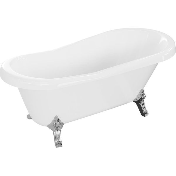 Vasca Da Bagno Autoportante Retro 150X73 Cm Bianco Cromo-image