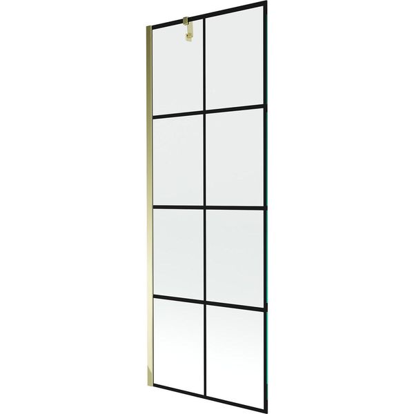 Mexen Next Paratia Da Doccia 1 Anta 70 X 150 Cm, Griglia Nera, Dorata - 895-070-000-00-77-50-image