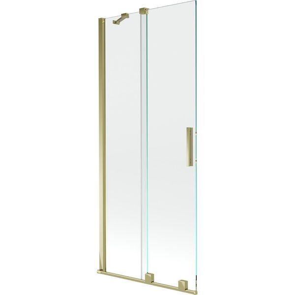 Mexen Velar Paratia Per Vasca Da Bagno 2-Ante Scorrevole 85 X 150 Cm, Trasparente, Dorato - 896-085-000-01-50-image