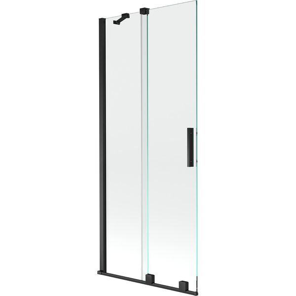 Mexen Velar Paratia Per Vasca Da Bagno Scorrevole A 2 Ante 85 X 150 Cm, Trasparente, Nero - 896-085-000-01-70-image