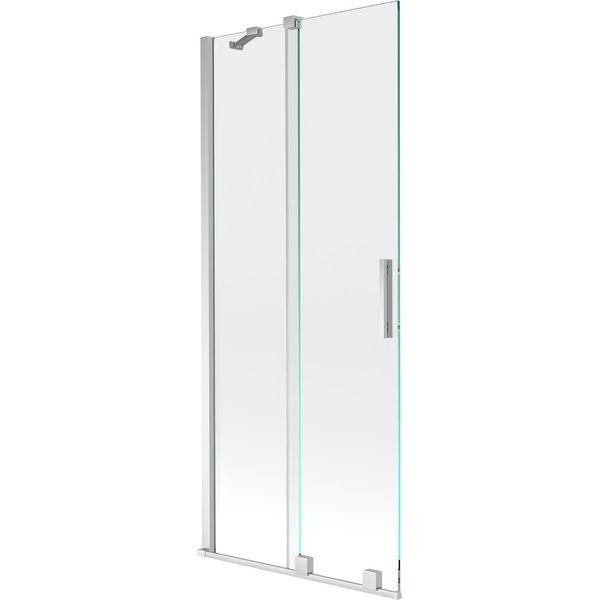 Mexen Velar Paravento Per Vasca Da Bagno A 2 Ante Scorrevoli 85 X 150 Cm, Trasparente, Cromo - 896-085-000-01-01-image