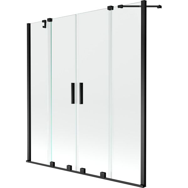 Mexen Velar Duo Parete Doccia 2-Ante Scorrevole 150 X 150 Cm, Trasparente, Nero - 896-150-000-02-70-image