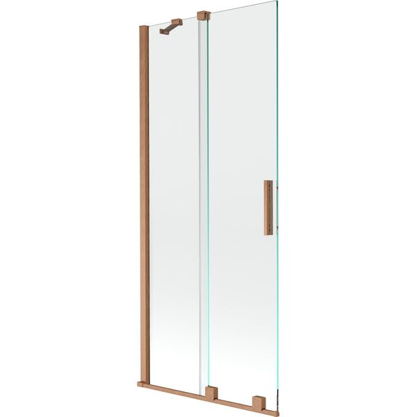 Mexen Velar Paratia Per Vasca Da Bagno A 2 Ante Scorrevole 80 X 150 Cm, Trasparente, Rame Spazzolato - 896-080-000-01-65-image