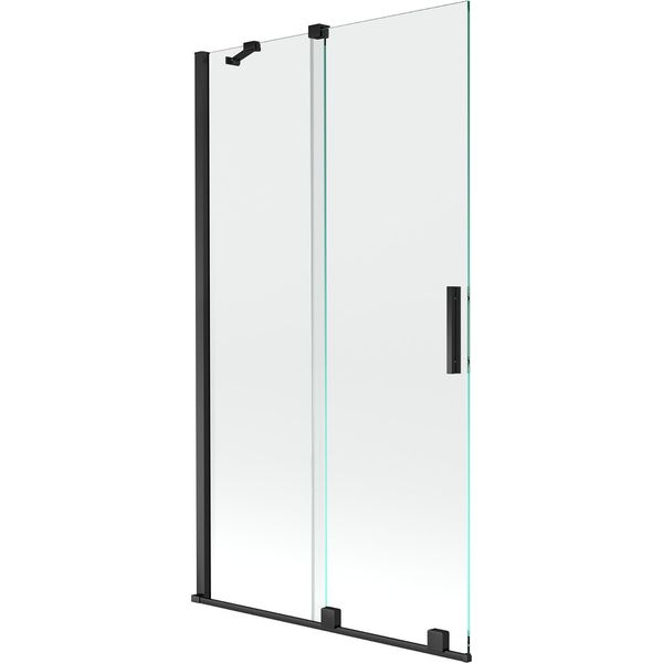 Mexen Velar Paratia Per Vasca Da Bagno A 2 Ante Scorrevoli 100 X 150 Cm, Trasparente, Nero - 896-100-000-01-70-image