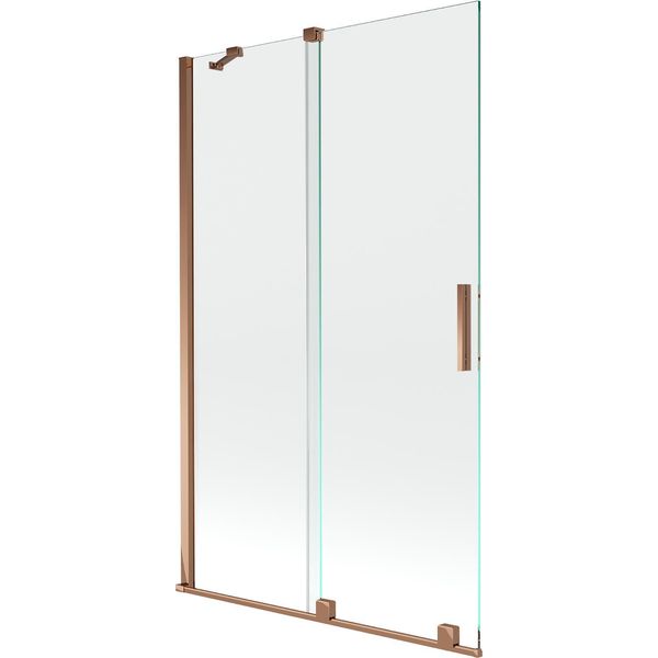 Mexen Velar Paratia Per Vasca Da Bagno 2 Ante Scorrevoli 110 X 150 Cm, Trasparente, Oro Rosa - 896-110-000-01-60-image