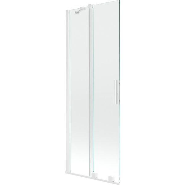 Mexen Velar Paravento Per Vasca Da Bagno A 2 Ante Scorrevoli 75 X 150 Cm, Trasparente, Bianco - 896-075-000-01-20-image