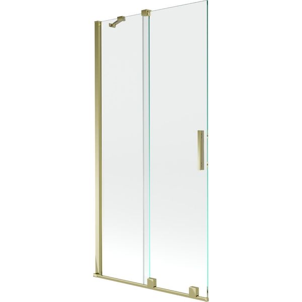 Mexen Velar Paratia Per Vasca Da Bagno A 2 Ante Scorrevoli 95 X 150 Cm, Trasparente, Dorato - 896-095-000-01-50-image