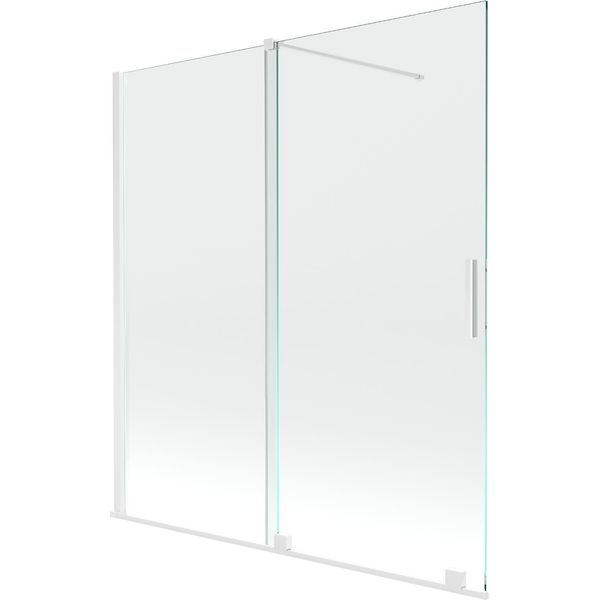 Mexen Velar Paratia Per Vasca Da Bagno A 2 Ante Scorrevoli 150 X 150 Cm, Trasparente, Bianco - 896-150-000-01-20-image