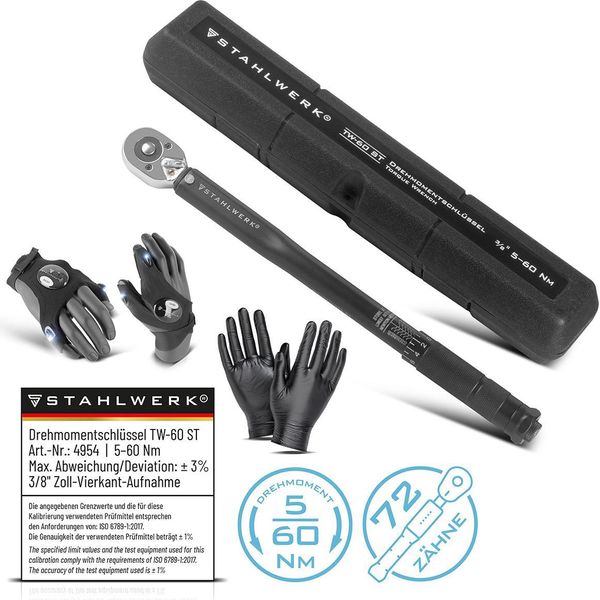 Chiave Dinamometrica Stahlwerk TW-60 St 5-60 Nm 3/8" Pollici Con Scala Micrometrica"-image