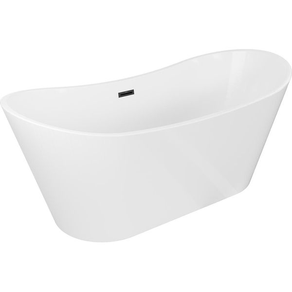 Mexen Montana Vasca Da Bagno Freestanding 170 X 80 Cm, Bianca, Troppopieno Nero - 52011708000-70-image