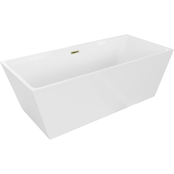 Mexen Lita Vasca Da Bagno Autoportante 170 X 75 Cm, Bianca, Troppo Pieno Dorato - 52121707500-50-image