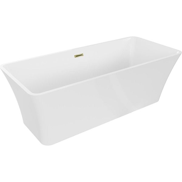 Mexen Tonia Vasca Da Bagno Freestanding 170 X 75 Cm, Bianca, Troppopieno Dorato - 52171707500-50-image