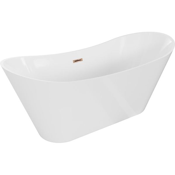Mexen Celia Vasca Da Bagno Autoportante 170 X 75 Cm, Bianca, Troppo Pieno Oro Rosa - 52331707500-60-image