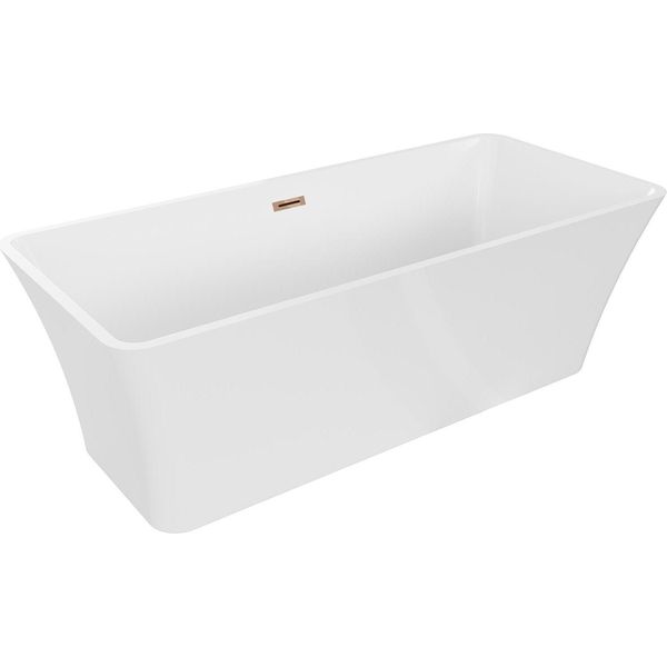 Mexen Tonia Vasca Da Bagno Freestanding 170 X 75 Cm, Bianca, Tracimatore Oro Rosa - 52171707500-60-image