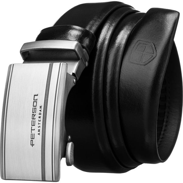 Peterson Cintura Da Uomo Con Fibbia Automatica Generosa Nera 115 Cm-image