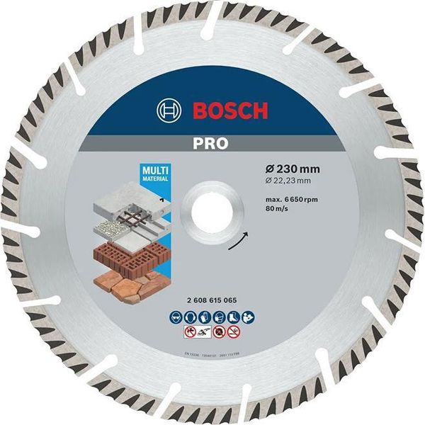 Disco Diamantato Segmentato Bosch 230 Mm, Professionale, Universale-image