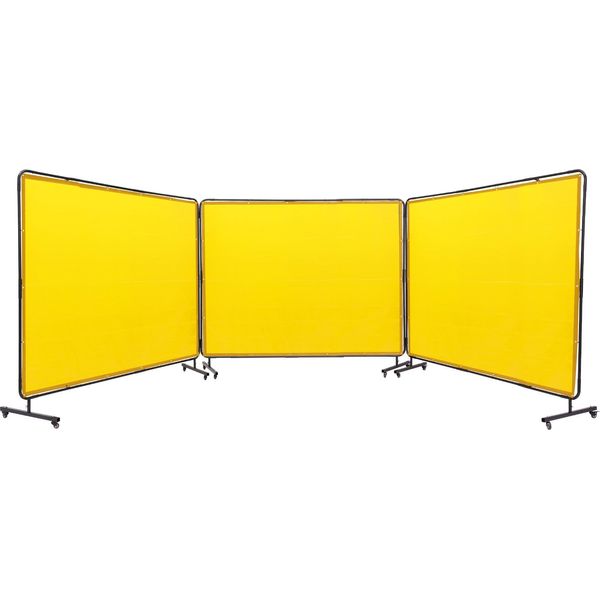 Vevor Tenda Per Saldatura A 3 Pannelli 1,8 X 2,4 M Tenda Di Protezione Per Saldatura In Vinile Ignifugo Parete Di Protezione Per Saldatura Con 12 Ruote Girevoli E Protezione Uv A 6 Stadi Coperta Per Saldatura Protezione Per Saldatura Giallo-image