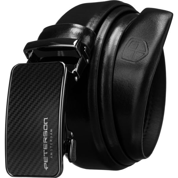 Peterson Cintura Da Uomo Con Fibbia Automatica Harmony Nera 95 Cm-image