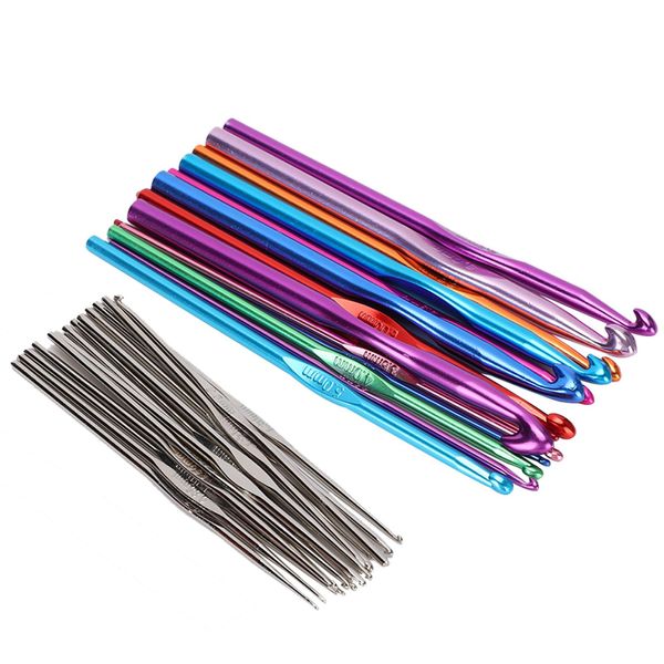 Ago Per Uncinetto, Gancio Per Uncinetto, Set Di Ganci Per Maglieria, Gancio Per Uncinetto Colorato, Manico In Metallo Per Uncinetto, Accessori Per Cucito-image