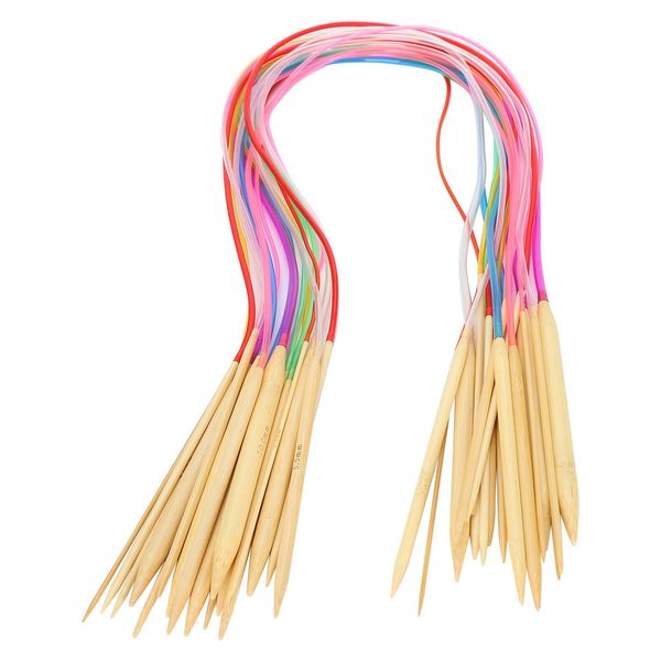 Aghi Circolari, Aghi Di Bambù, Aghi A Doppia Punta, Aghi A Tubo Di Colore, Set Di Aghi Per Maglieria, Accessori Per Aguglieria-image