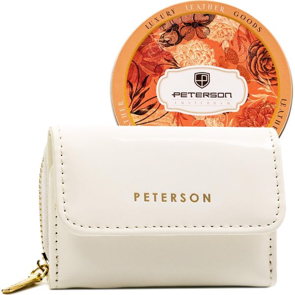 Portafoglio Da Donna Laccato Peterson | Con Rfid, Bianco, 9X6,5 Cm-image