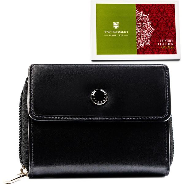 Peterson | Portafoglio Da Donna, Con Rfid, Per Carte Di Circolazione, Nero, 13X10 Cm-image