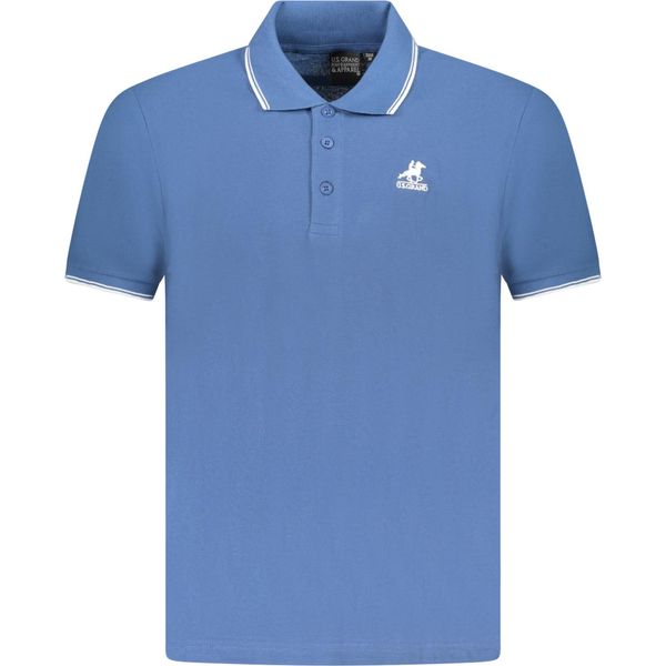 Elegante Polo Da Uomo In Blu Con Ricami E Dettagli A Contrasto-image