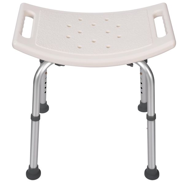 Aiorber Panca Da Doccia Regolabile In Altezza Con Maniglie, Antiscivolo E Impermeabile, Robusto Sedile Da Doccia In Alluminio, Bianco-image