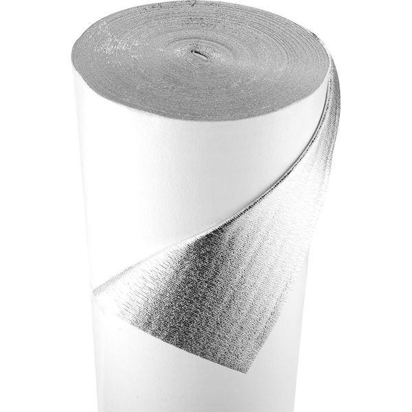 Pellicola Isolante Vevor, Pellicola Riflettente Con Anima In Schiuma Epe, 3 Mm, Pellicola Isolante 122 Cm X 76,2 M, Foglio Di Alluminio + Pellicola Pe, Protezione Termoriflettente, Rotolo Di Isolamento Termico, Porte Di Garage, Finestre, Tetti Di Camper-image